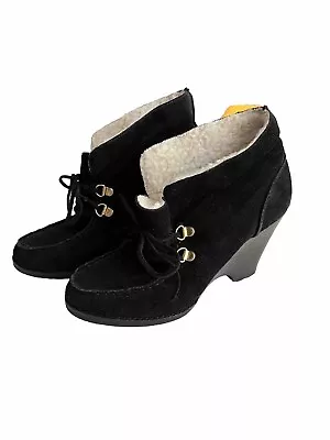 Michael/Michael Kors Size 6M Suede Block Wedge Heel Ankle Bootie Shoe Used/VG • $65