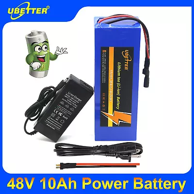 48V 10Ah Lithium Battery Pack For Ebike Bicycle Scooter 2A Charger • $134.99