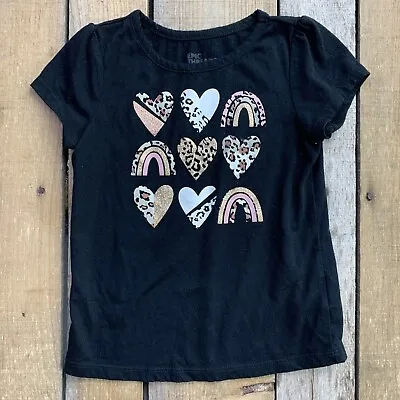 Epic Threads Leopard Print Hearts Rainbows Girls T-Shirt Size 4T • $8.99