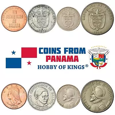 Panamanian 4 Coin Set 1 5 Centesimos 1/10 1/4 Balboa | Panama | 1996 - 2008 • $13.19