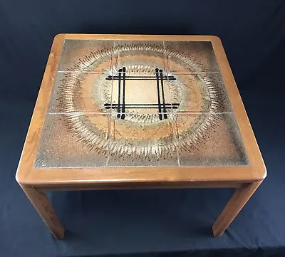 RARE 1960s Johannes Anderson SIGNED Mid Century Danish Teak Table Ceramic Mosaic • $1295.95