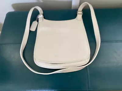 Vintage COACH White Slim HIPPIE FLAP 9135 Crossbody Shoulder Bag • $39.99