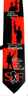 Men's Scarface Necktie Off. Licensed Al Pacino Film Movie Mafia Black Neck Tie  • $14.95