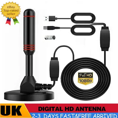 UK Best Portable TV Magnetic HD Freeview Aerial DAB/FM Indoor Outdoor Ariel • £8.54