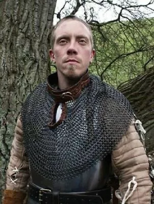 Round Butted Chain Mail Mantle Knight Armor Chain Mail Collar • $85.56