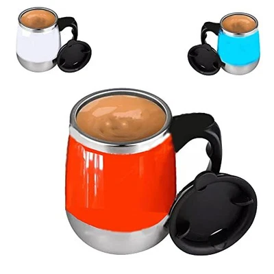 $17.68 • Buy Large Coffee Mug Stainless Steel Vacuum Insulated Camping Mug With Lid Orange 1