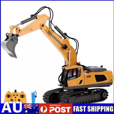 Rechargeable 11CH 1/20 2.4GHz Electric RC Excavator Tractor With Lights Sound • $42.29