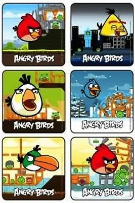 $2.62 • Buy 6 X Square Stickers ~ Angry Birds Green Blue Red Yellow White ~