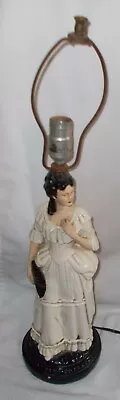 Mid-century Moreau Plaster Lady Figural Electric Table Lamp • $2