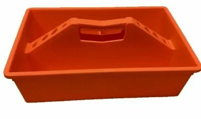 £8.99 • Buy Orange Plastic Utility Caddy Kitchen Cleaning Tool Organiser With Carry Handle