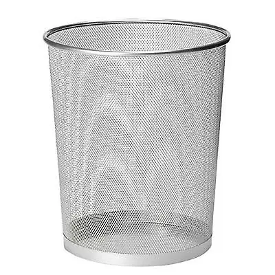 2 X METAL MESH WASTE PAPER BIN FOR OFFICE HOME USE BEDROOM - LIGHTWEIGHT  STURDY • £10.99