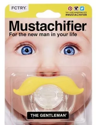 Mustachifier The Gentleman Blonde Mustache Pacifier Funny Baby Silicone Binkie  • $7