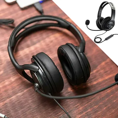 £11.79 • Buy USB Headphones With Microphone Noise Cancelling Headset For Skype Laptop PC UK