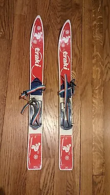 Traki 2 Kids Skis Fish Scale Camber 70 Cm Germany Vintage Cross Country Trak • $65