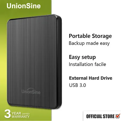 Slim External USB 3.0 Hard Drive Laptop Storage HDD 500GB Mac Xbox One PC PS4/5 • £18.99