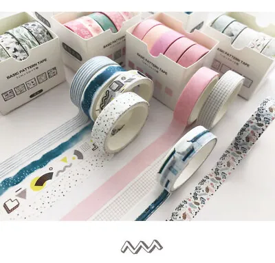 $4.99 • Buy 5 Washi Tape|basic Pattern|floral|Scrapbooking|Craft|DIY|art|colorful