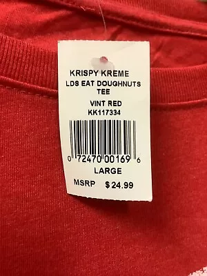 $20.70 • Buy Krispy Kreme Mens T Shirt Red Crew Neck Casual Eat Doughnuts Graphic Size Large