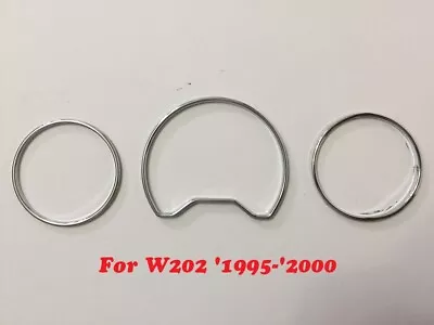 Stainless Steel Chrome Dashboard Meter Gauge Rims FOR '1995-'2000 Benz W202  • $55