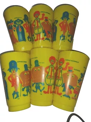 1960’s 6 Ronald McDonald Plastic Cups 12oz Big MAC McCheese Hamblurgar Crook EUC • $79.99