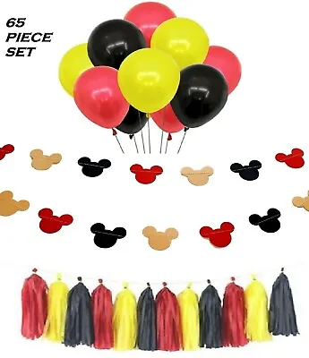 Mickey And Minnie Mouse Birthday Party Decorations Set - Balloons Banner Garland • $9.99
