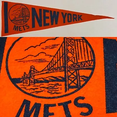 1960’s Vintage NY New York Mets Mini Pennant Baseball 4.5x15  NYC Metropolitan • $34.95