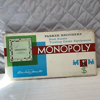  Vintage Monopoly Board Game Parker Brothers Classic 1961 Original Open Box Wood • $19.50