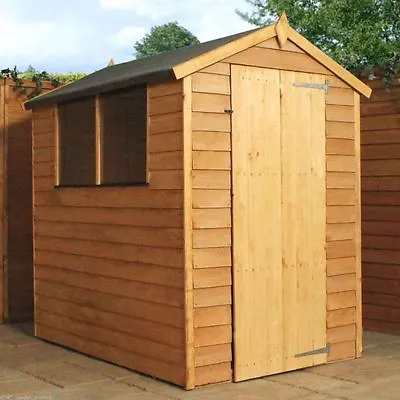 6x4 WOODEN GARDEN SHEDS SINGLE DOOR APEX SHED STORAGE WINDOW 6ft X 4ft WOODSTORE • £284.94