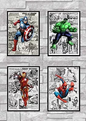 Marvel Avengers Superhero A4 Print Poster Wall Art Childrens Bedroom Gift • £2.95