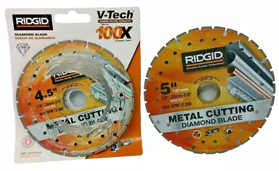 MIXED LOT - RIDGID 4.5  Metal Dry Cutting Diamond Blade-USED / RIDGID 5  Metal • $19.99