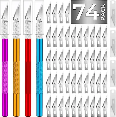 Kit Exacto Kniife Set 74 Blade Refill Xacto For Leather Craft Pen Cutter Razor • $13.59