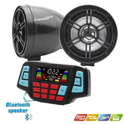 12V Motorcycle Waterproof Amplifier Audio FM Radio Stereo Bluetooth Speaker • $35.99