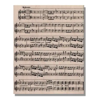 SHEET MUSIC Background Stamp Mounted Rubber Stamp Musical Notes Mixed Media • $18.74