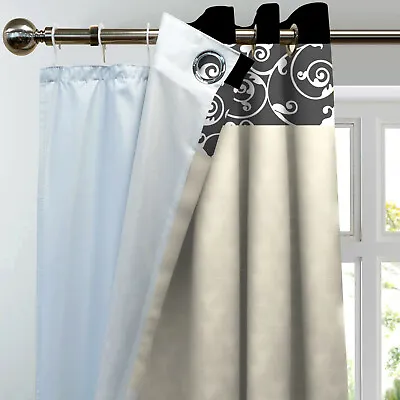 £19.99 • Buy Eyelet Ring Top Blackout Curtain Linings Ready Made Thermal Lining Src