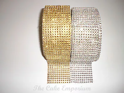 £2.49 • Buy Sparkling Diamante Effect Wedding Cake Trim 4 – 8 – 12 Rows Diamante  Ribbon