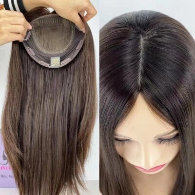 $369.60 • Buy 8 X8  Jewish Topper Virgin Human Hair Silk Top Kosher Sheitel Women Hair Piece