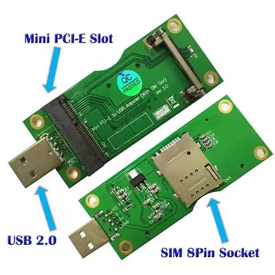 Mini Wireless PCI-E To USB Adapter With SIM 8Pin Card Slot For WWAN/LTE Module • $15