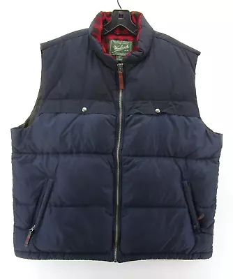 Woolrich Jacket Men XXL Blue Vest Duck Down Puffer Coat Quilted Full Zip Bubble • $59.99