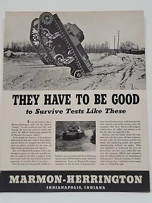 1942 Marmon-Herrington Fortune WW2 Print Ad Q1 War US ARMY Tanks Indianapolis • $25.99