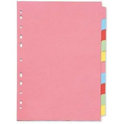 A4 File Dividers Manilla Multicoloured CardBoard Folder Index 10 Part X 5 • £7.99