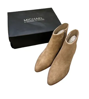 Michael Shannon Boots Booties Lesley Tan Beige Leather Heels Size 8 Women’s New • $46.06