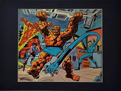 FANTASTIC FOUR & MEDUSA PRINT PROFESSIONALLY MATTED Vintage 1970's Art • $23.75