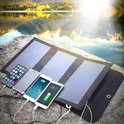 $89.99 • Buy 10000mAh Solar Power Bank Dual USB QC Fast Charge Portable Phone Battery Charger