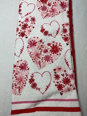 Martha Stewart Kitchen Dish Towels (3) Hearts Flowers Red Waffle 100% Cotton Nwt • $19.99