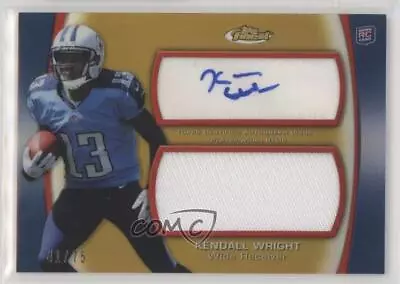 2012 Topps Finest Jumbo Relic Gold Refractor /75 Kendall Wright Rookie Auto RC • $7.44