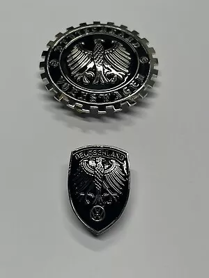 Vw Beetle super Beetle Hood Emblem & Matching Crest Blk & Silver   1964 - 1979 • $74.95