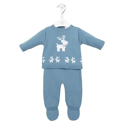 Baby Boys Girls Knitted Christmas Outfit Reindeer Dandelion Clothing 0-12 Months • £12.99