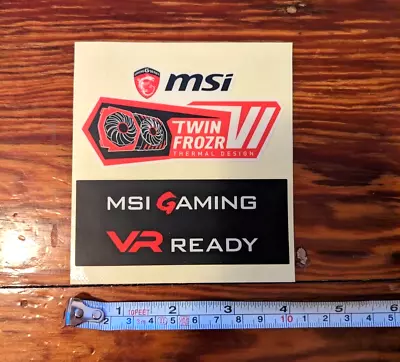 MSI Stickers Decals Gaming VR Ready Twin Frozr VI Thermal Design Gamer Computer • $15.98