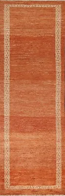 Bordered Gabbeh Kashkoli Oriental Runner Rug Hand-knotted Wool Narrow Carpet 2x9 • $314