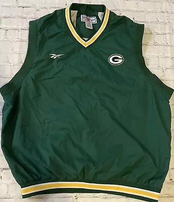 Vintage Reebok Pro Line Green Bay Packers Vest Pullover Men's Size XL NFL • $28.75