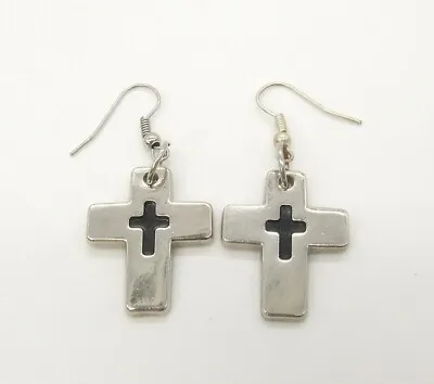 ST. LABRE Indian School Black Enamel Inlay Silver-T Cross Earrings Class 2007  • $9.99